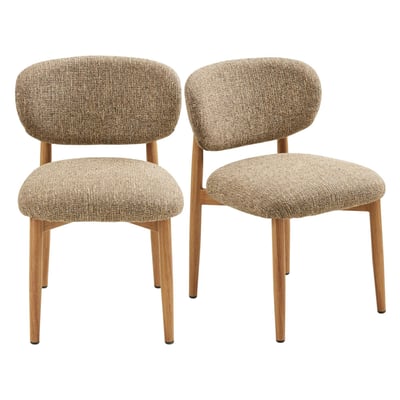 Chaise rétro en tissu, structure bois (lot de 2) BEGO PIER IMPORT
