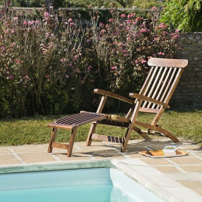 Chaise longue en teck massif MACAO PIER IMPORT
