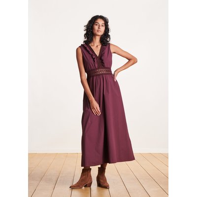 Robe longue sans manches en coton avec dentelle LA FEE MARABOUTEE