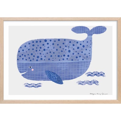 Affiche enfant baleine bleue HEXOA