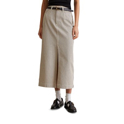 Maxi jupe regular en coton organique rayé MARC O’POLO DENIM