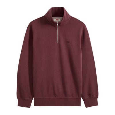 Sweat en coton bordeaux à coupe ajustée pourvu d'un col camionneur zippé LEVI'S