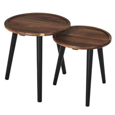 Lot de 2 tables gigognes rondes acacia DECORATIE