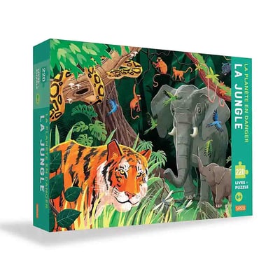 Puzzle & Livre La planète en danger, La jungle SASSI