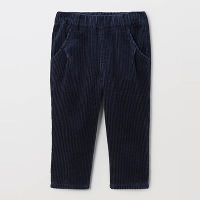Pantalon taille élastique uni en gros velours en coton BIO GOTS BOUT'CHOU
