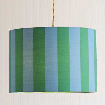 Large Striped Fabric Drum Shade SO'HOME