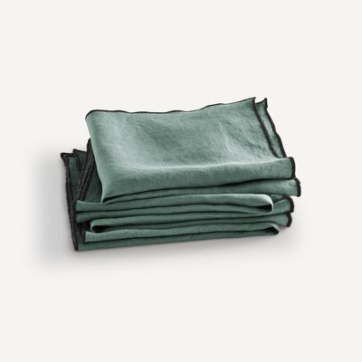 Lot de 4 serviettes de table, Suzy en lin lavé AM.PM