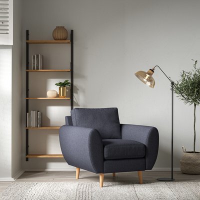 Ada Scandi Soft Brushed Armchair with Light Wood Legs SO'HOME