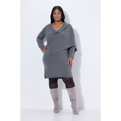 Robe en maille à col V et manches longues ULLA POPKEN