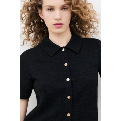 T-shirt court droit col chemise TDANIA CAROLL