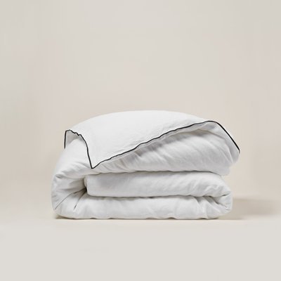 Housse de couette Carlina  en 100% lin légèrement froissé Beige 140x200 cm MADURA