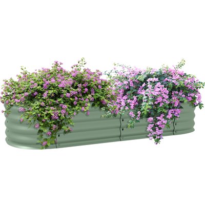 Carré potager de jardin modulable tôle d'acier ondulée OUTSUNNY