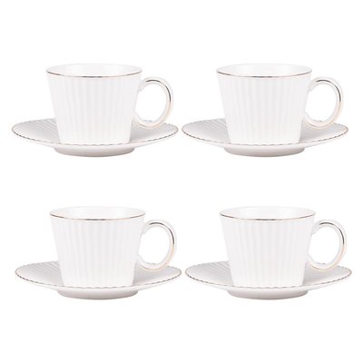 Coffret de 4 tasses à thé avec sous tasses   22 cl-PURE TABLE PASSION