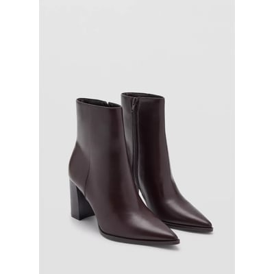 Bottines pointues talon bloc MANGO