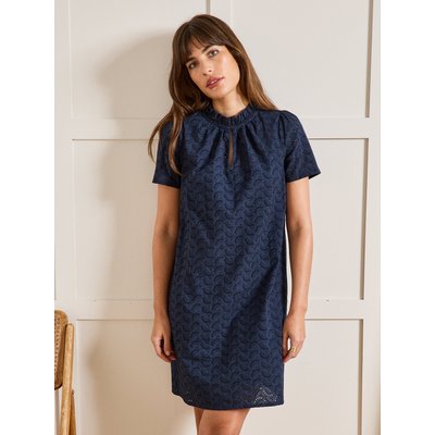 Robe courte broderie anglaise col volanté CYRILLUS