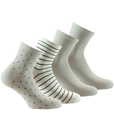 Lot de 4 Socquettes Femme unies jersey en Coton KINDY
