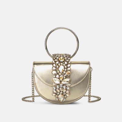 Sac demi-lune convertible en cuir strassé ALMA EN PENA
