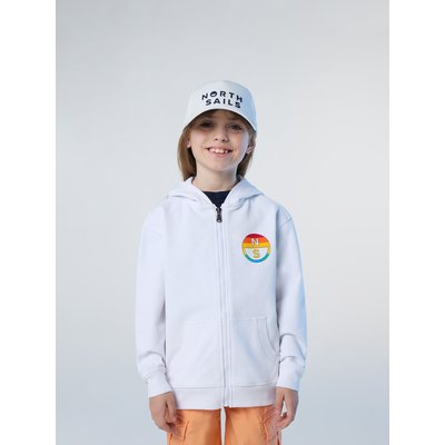 Sweat-shirt à capuche à fermeture Éclair intégrale orné de motifs arc-en-ciel NORTH SAILS