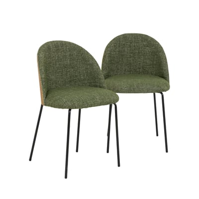Lot de 2 chaises en tissu et bois NYSSA MADE IN MEUBLES 