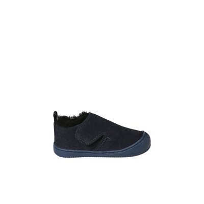 Chaussons fourrés scratchés en cuir souple VERTBAUDET