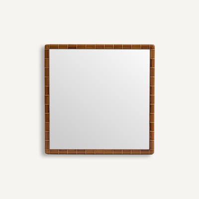 Acacia Glazed Ceramic Mirror, Height 58cm AM.PM