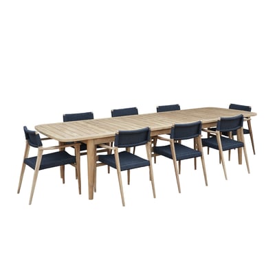 Salon de jardin en teck recyclé extensible 8/12 places  ESTHER BERAH GETAH