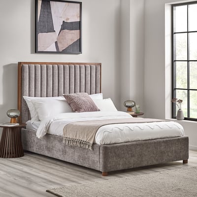 Windermere Chenille Panelled Headboard Bed SO'HOME