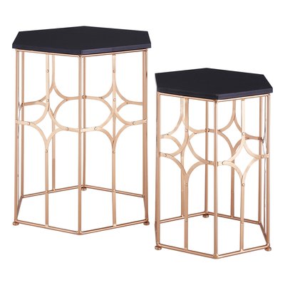 Set of 2 Rose Gold Side Tables SO'HOME