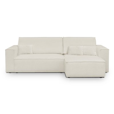 Canapé d'angle convertible 4 places en tissu bouclé - LIVIA HOMIFAB