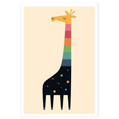Affiche enfant girafe galaxie HEXOA