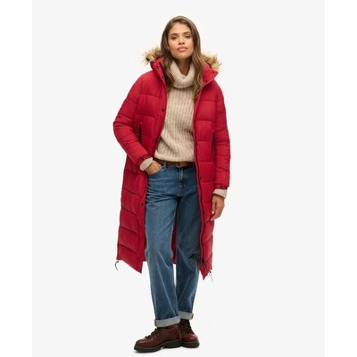 Doudoune longue à capuche avec imitation fourrure SUPERDRY
