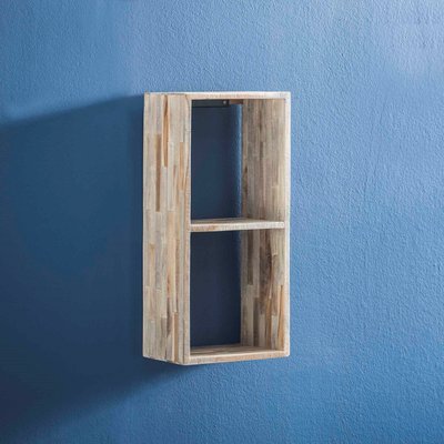 Étagère murale bois recyclé teck 65x30cm 2 niches JAVA PIER IMPORT
