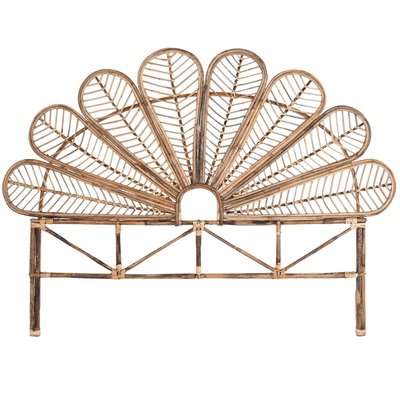 Tête de lit demi-lune rotin 176x3x127cm WADIGA