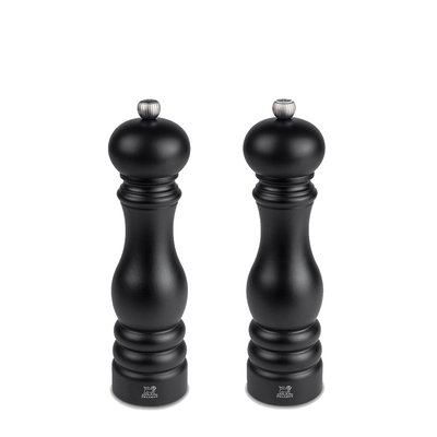 Duo de moulins à poivre et à sel manuels en bois, noir mat, 22 cm Paris PEUGEOT