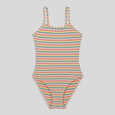Maillot 1 pièce motif zigzag, certifié OEKO-TEX MONOPRIX