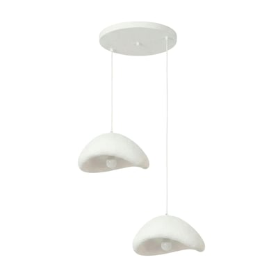 Suspension salle à manger blanche design 2 abat-jour 74 cm NOXIS PIER IMPORT