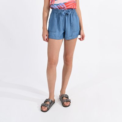Denim Bow Detail Shorts MOLLY BRACKEN