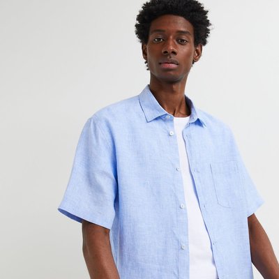 Chemise bleu ciel manche courte best sale
