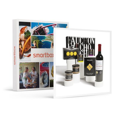 Coffret Essentiel Rouge Fauchon : délices salés et vin livrés à domicile- SMARTBOX - Coffret Cadeau Gastronomie SMARTBOX