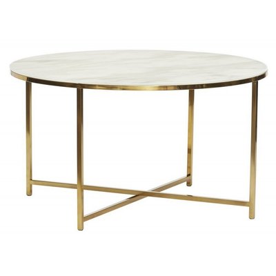 Table basse métal verre effet marbre  White HUBSCH