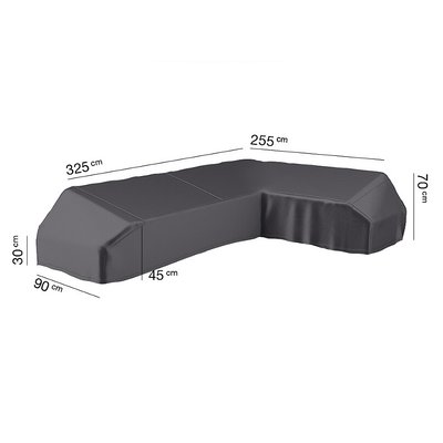 Garden Left Hand Platform Cover 325x255x90xH30/45/70cm AEROCOVER