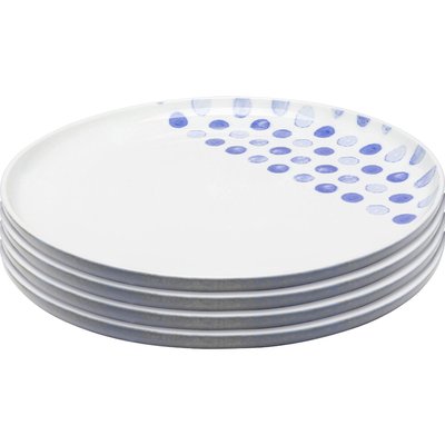 Lot de 4 assiettes plates à pois, PARTITO KARE DESIGN