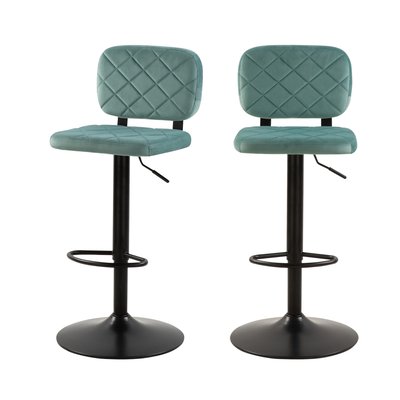 Lot de 2 chaises de bar réglables 60/81 cm en velours - VIKTOR RENDEZ-VOUS DÉCO