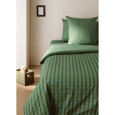 Housse de couette enfant percale de coton réversible carreaux lit 90 cm MANGO HOME