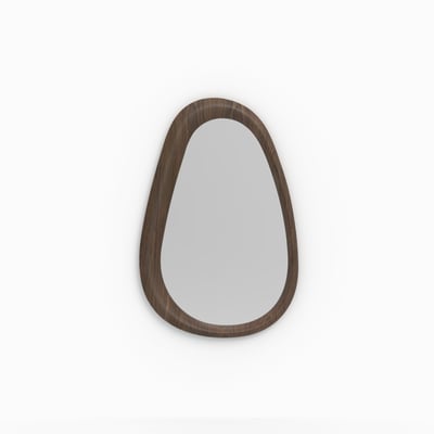 Miroir ovale en placage noyer, 80 x 120 cm - YOKO MAISON PAVANE