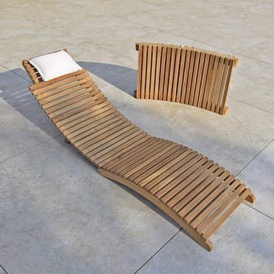 Bain de soleil pliant en teck massif Relax TECK ATTITUDE