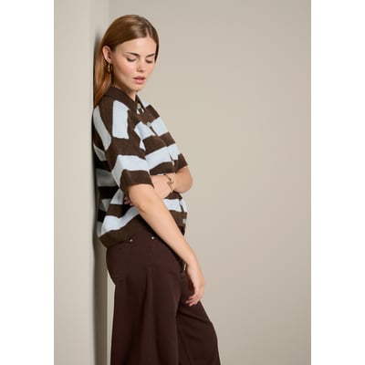 Cardigan rayé à col polo LOLALIZA