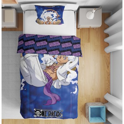 Parure de Lit Enfant Imprimée Réversible, LUFFY GEAR BLUE ONE PIECE