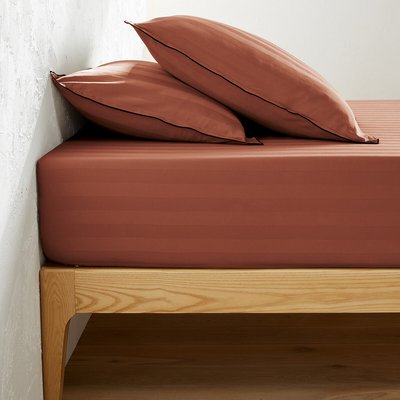 Fixleintuch Victor aus vorgewaschenem Baumwoll-Satin, gestreift LA REDOUTE INTERIEURS