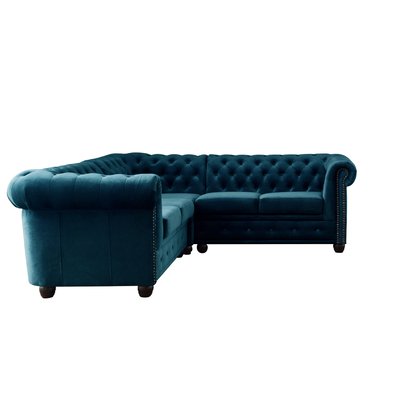 Canapé d'Angle réversible en Velours 5 places - WILLIAM LISA DESIGN